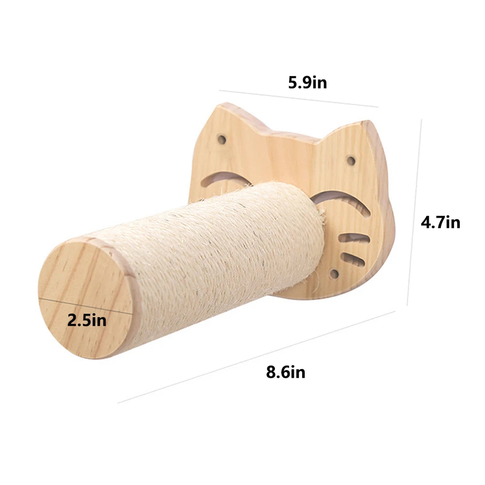 Cat Climbing Shelf Wall Mounted Four Step Stairway With Sisal Scratching Post For Cats Tree Tower Platform
