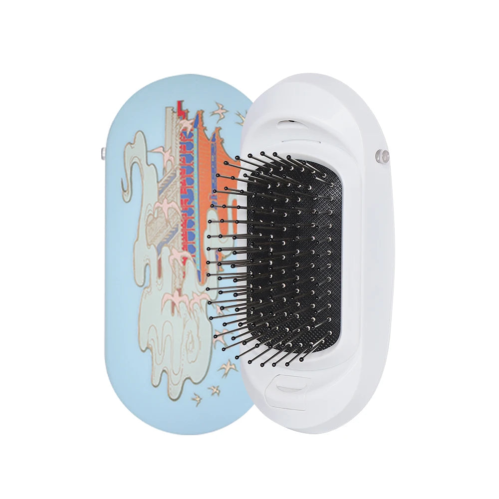 New Version Ionic Hairbrush Portable Negative Ions Anti-Static Massage Hairbrush Colorful Design