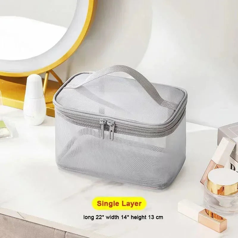 Mesh Wash Beach Bag For Travel Cosmetic Pouch Bath Organizer