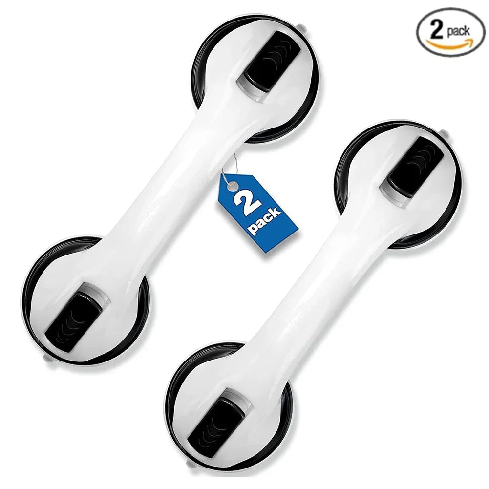 2 Pack 12 Inch Grab Bars for Bathtubs Shower Strong Suction Cup Bathroom Safety Handle for Elderly Seniors Handicap
