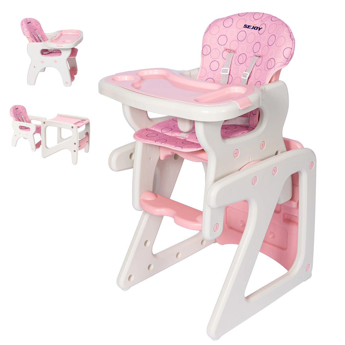 Sejoy 2 In 1 Baby High Chair Foldable With Detachable Tray