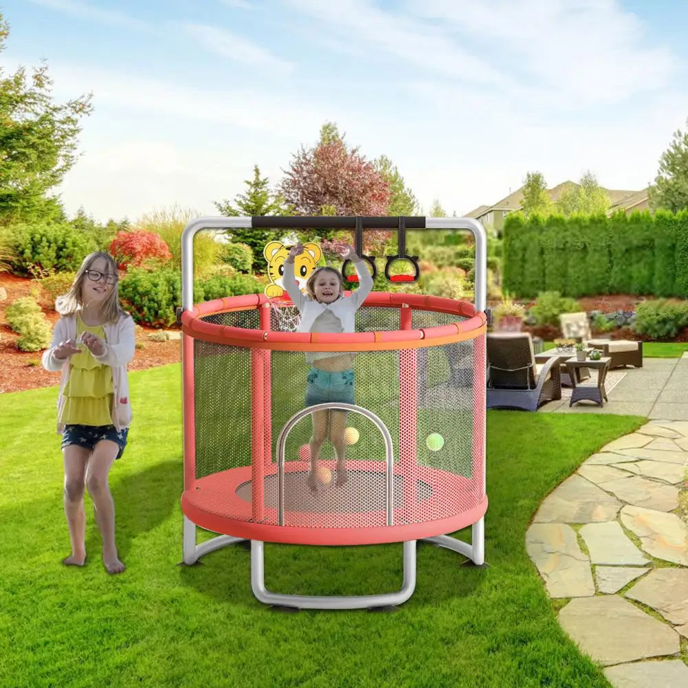 Kids Toddler Trampoline With Enclosure Net And Ocean Balls