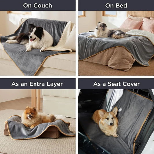 Waterproof Dog Blanket for Small Dogs Sherpa Fleece Plush