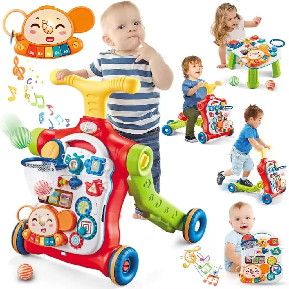 VATOS 5 In 1 Baby Walker Sit To Stand Learning Scooter