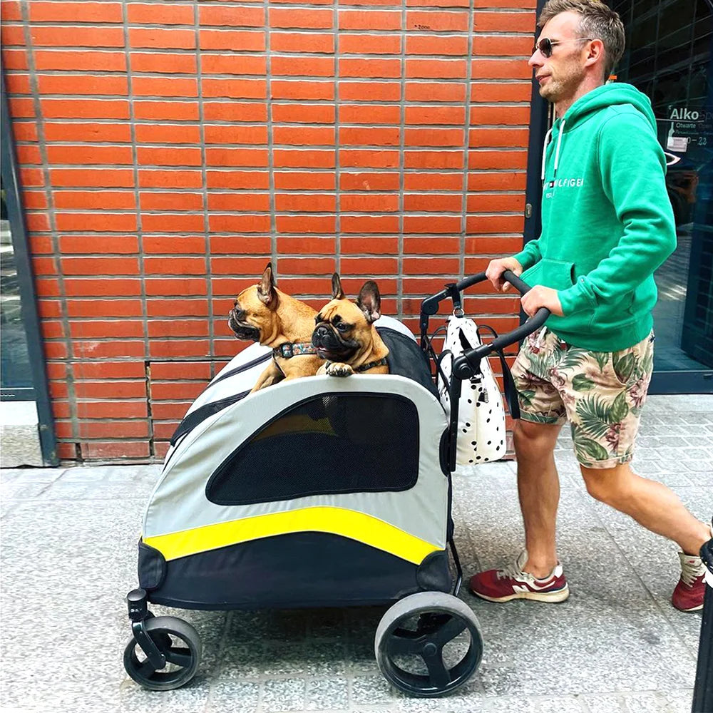 Premium 4 Wheel Foldable Dog Stroller Pram For All Sizes