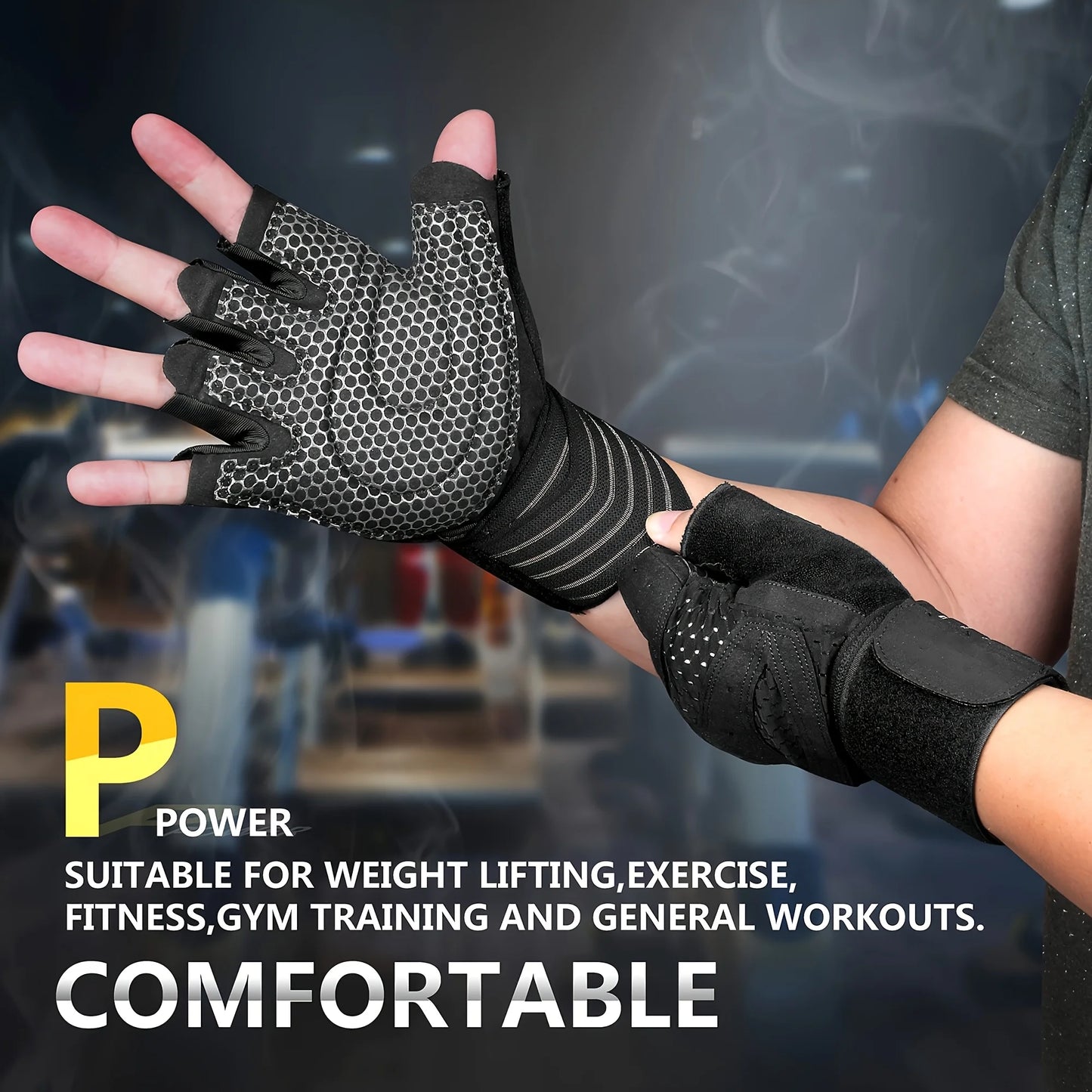 Fitness Weight Lifting Gloves with Wrist Support Adjustable Anti Slip Grip Durable Neoprene Breathable Design