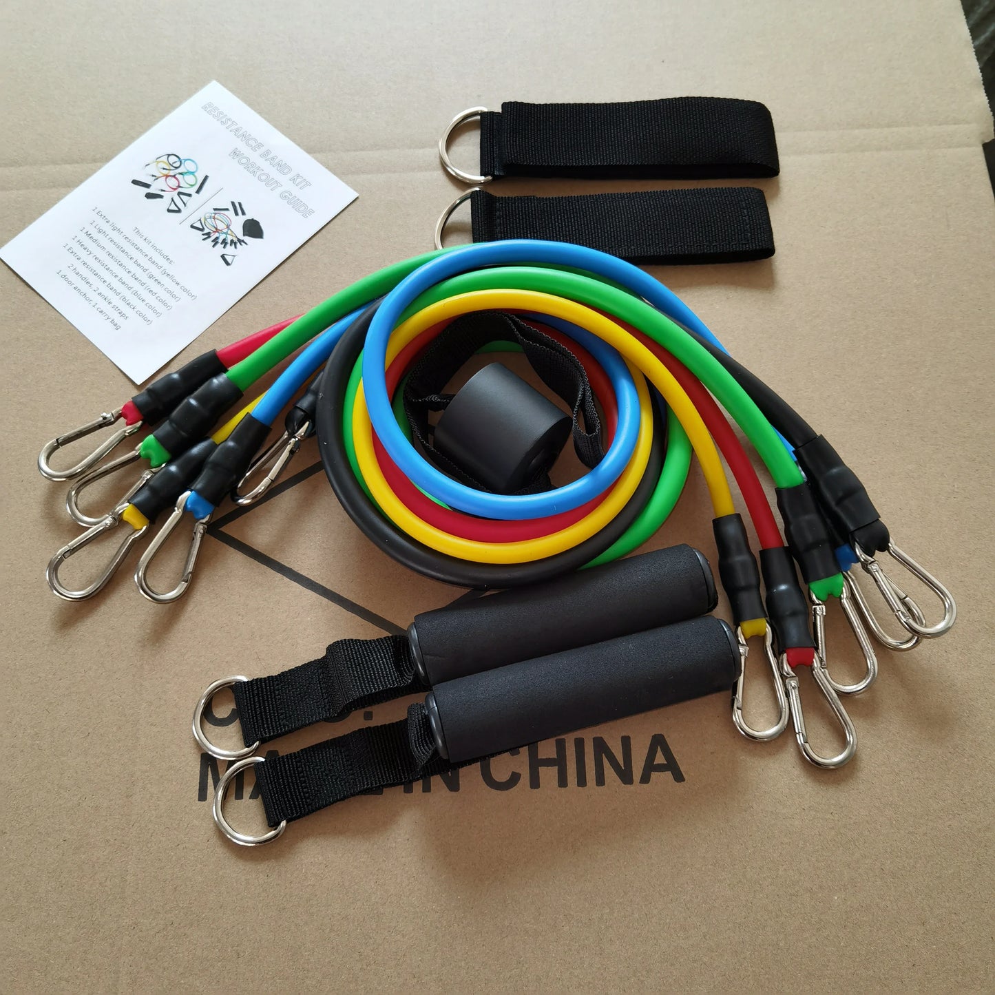 XMSJ Crossfit Latex Resistance Band Set 11 Piece Exercise