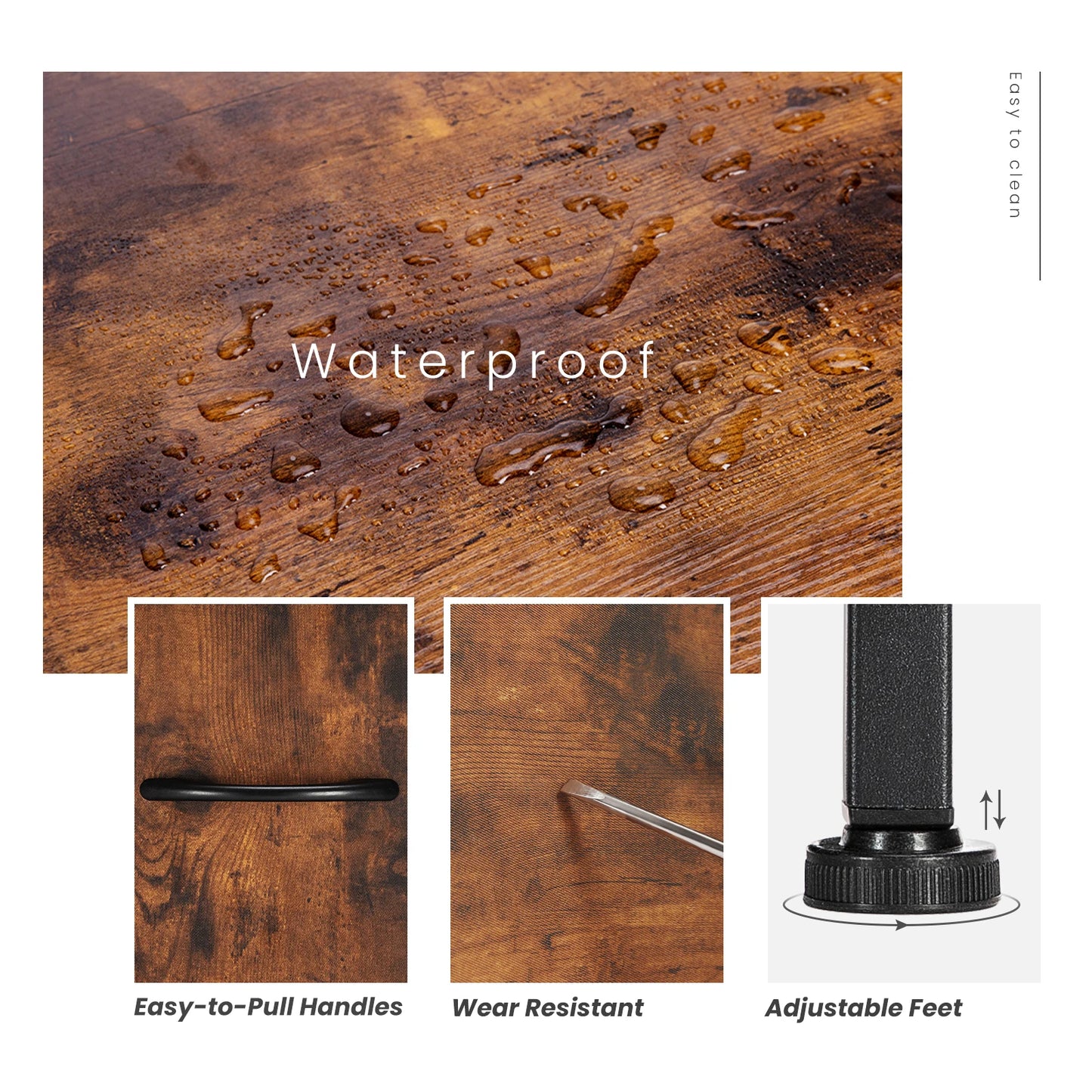 JHK Shoe Cabinet Dresser With 5 Fabric Drawers TV Stand