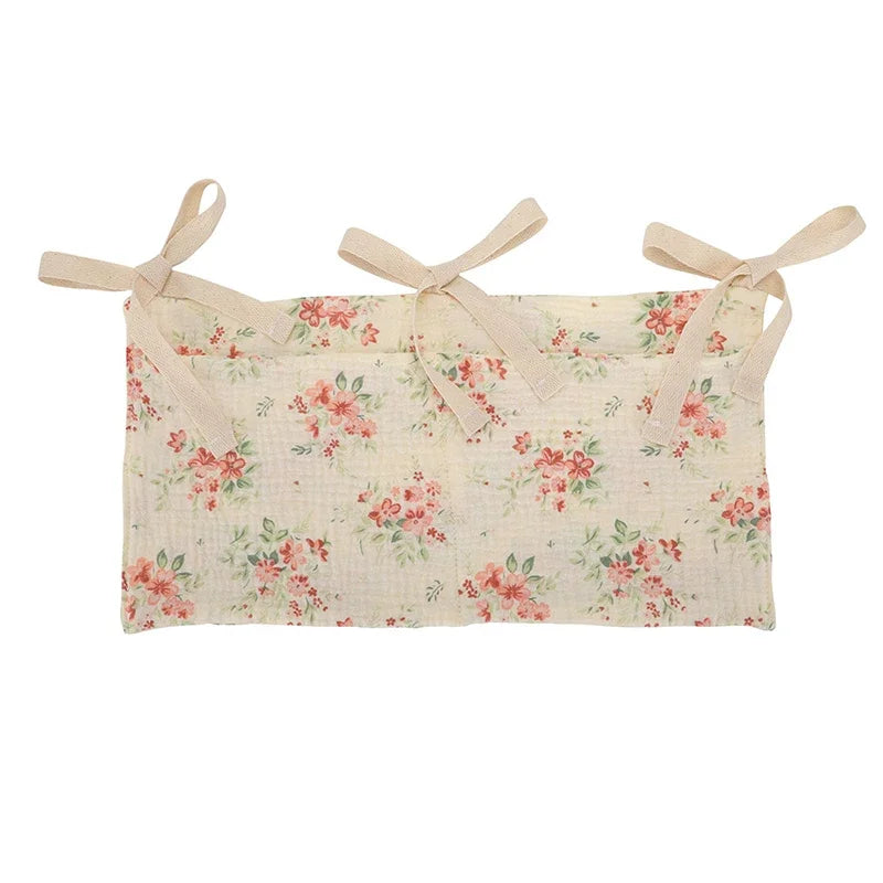 Cotton Baby Crib Storage Bag Double Pouch Organizer