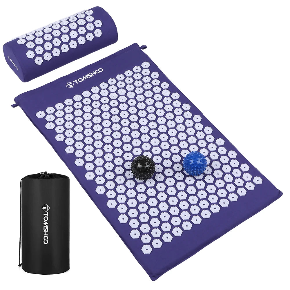 TOMSHOO Acupressure Mat and Pillow Massage Set with Bag
