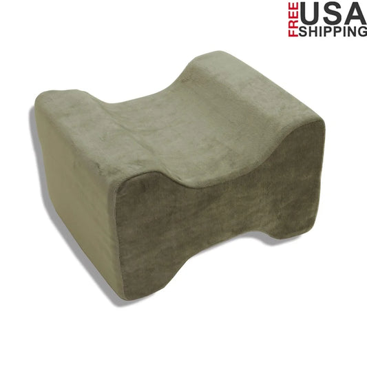Knee Hip Alignment Memory Foam Leg Pillow for Side Sleepers with Comfortable Spacing and Pressure Relief Antimicrobial Washable Cover