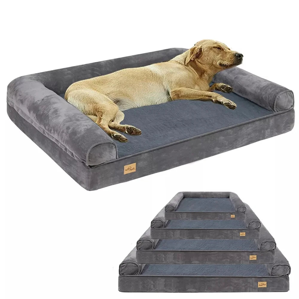 BORWARTCN Calming Orthopedic Memory Foam Dog Bed Waterproof Cover