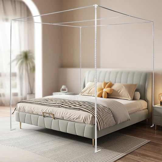 Stainless Steel Canopy Bed Frame With Mosquito Net Queen