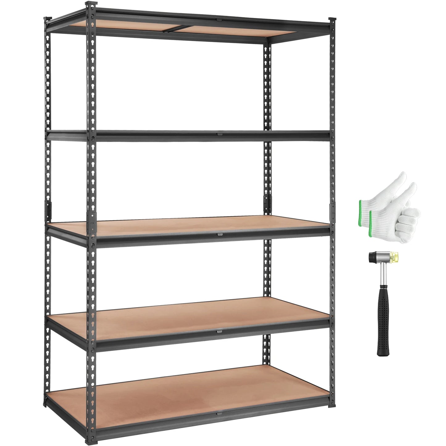 SucceBuy Five-Tier Standing Storage Shelving Unit Heavy Duty Metal Rack