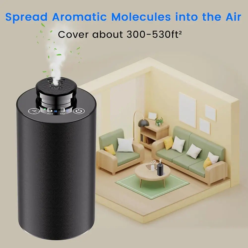 Cordless Waterless Essential Oil Diffuser Portable Aromatherapy Diffuser for Car Home Travel Rechargeable Mist Mode Automatic