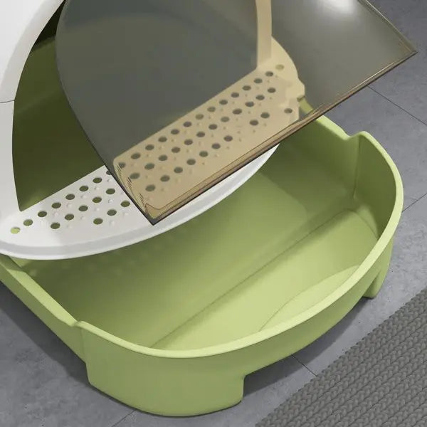 Cat Litter Box Enclosure No Assembly Required Includes Litter Scoop for Easy Maintenance