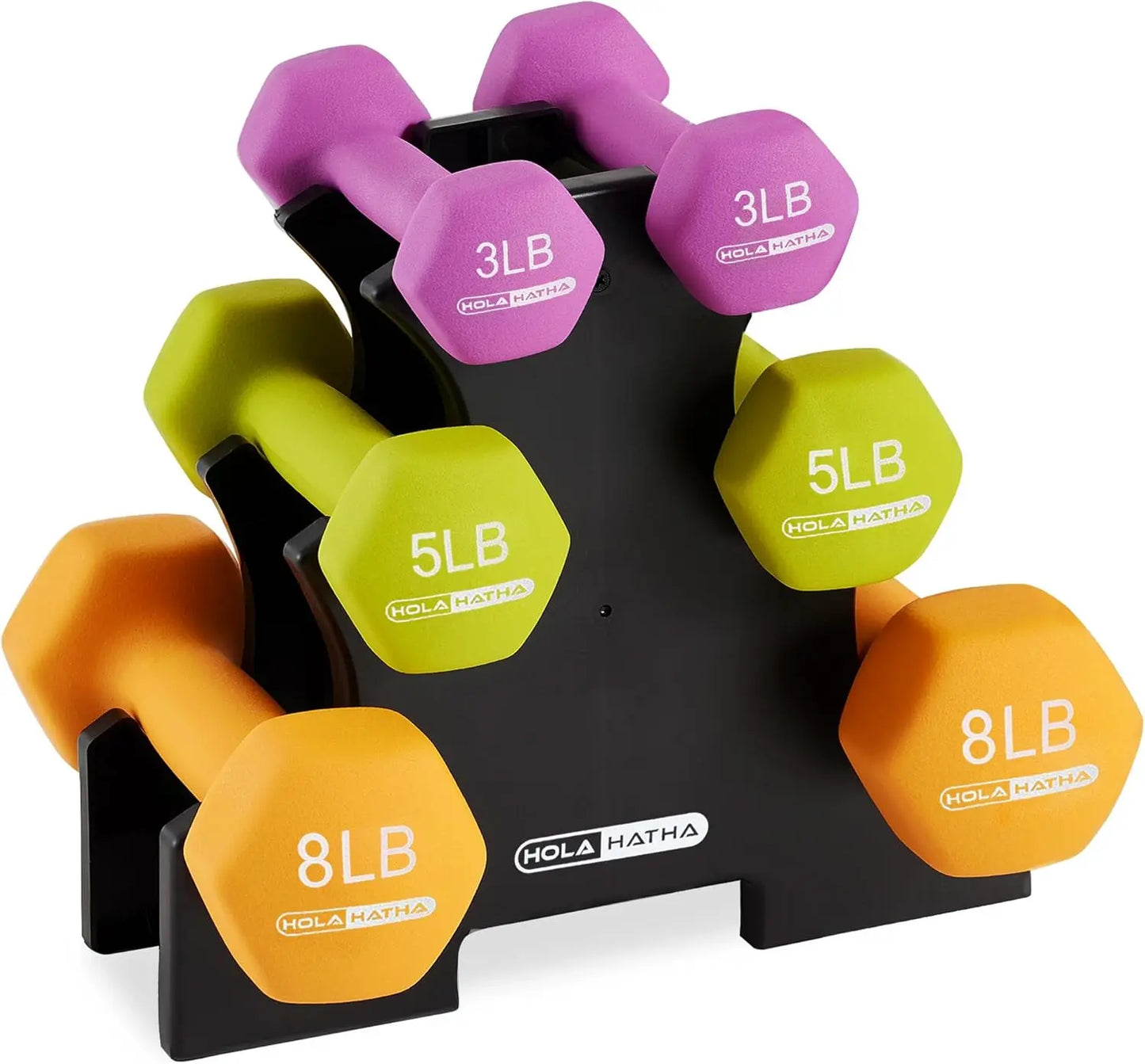 Neoprene Dumbbell Set With Rack For Home Strength Training