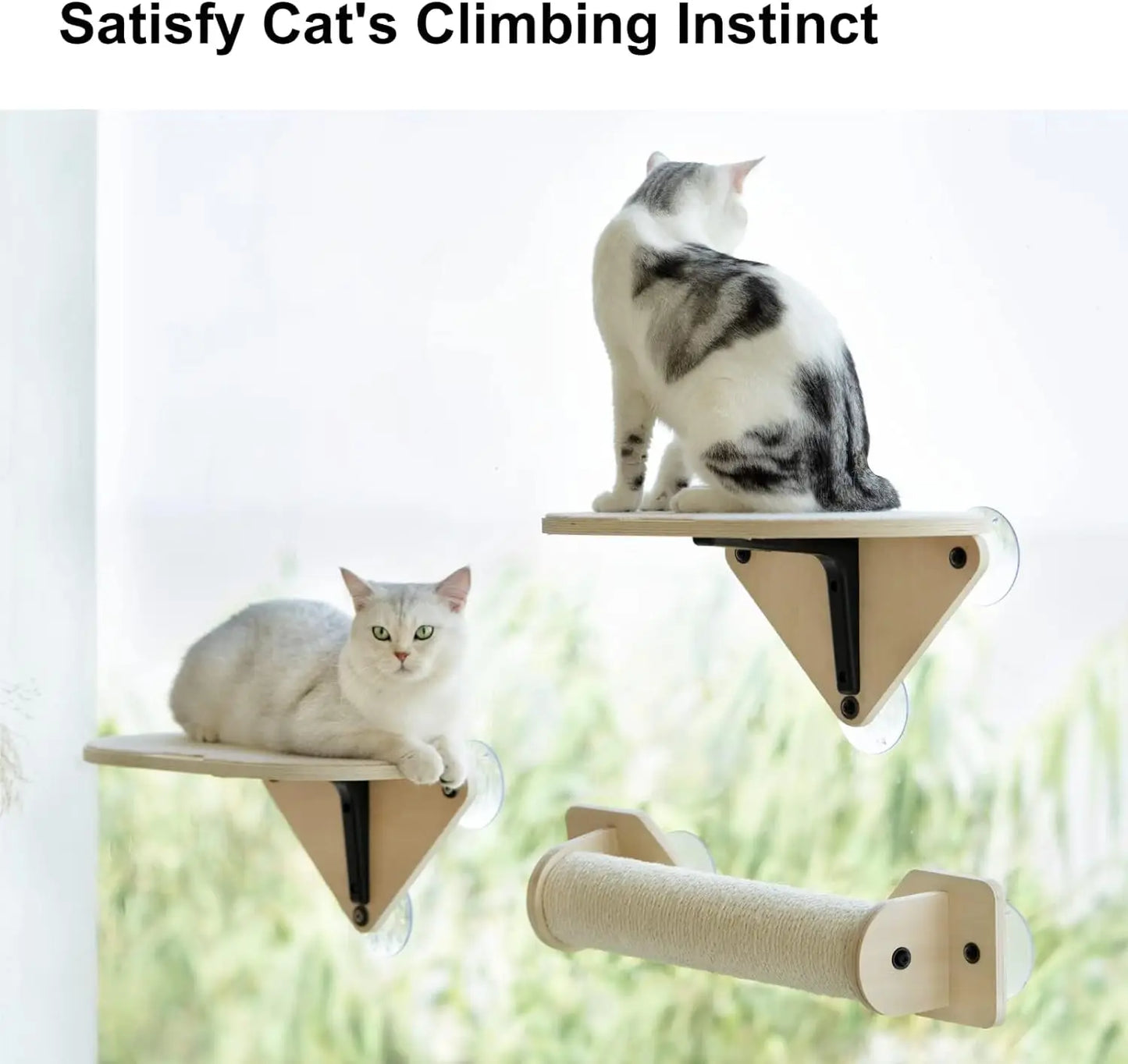 Mewoofun Cat Window Perch Hammock With Climbing Steps