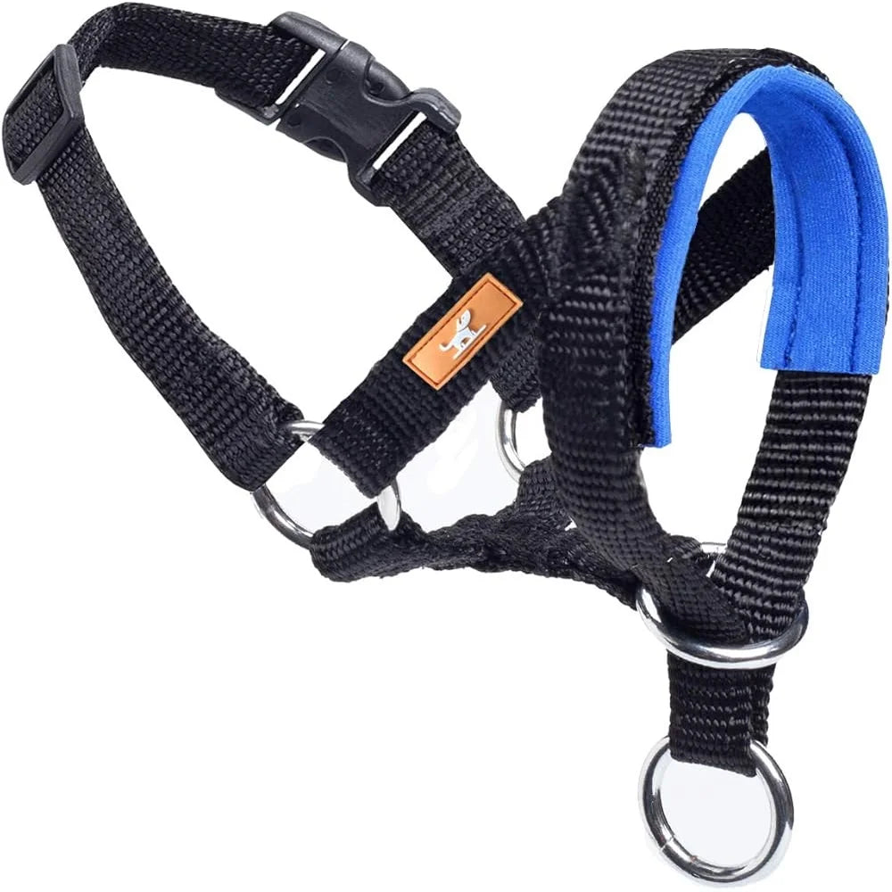 Padded Dog Head Collar Adjustable No Pull Harness Durable Nylon Strap for Better Control All Dog Sizes