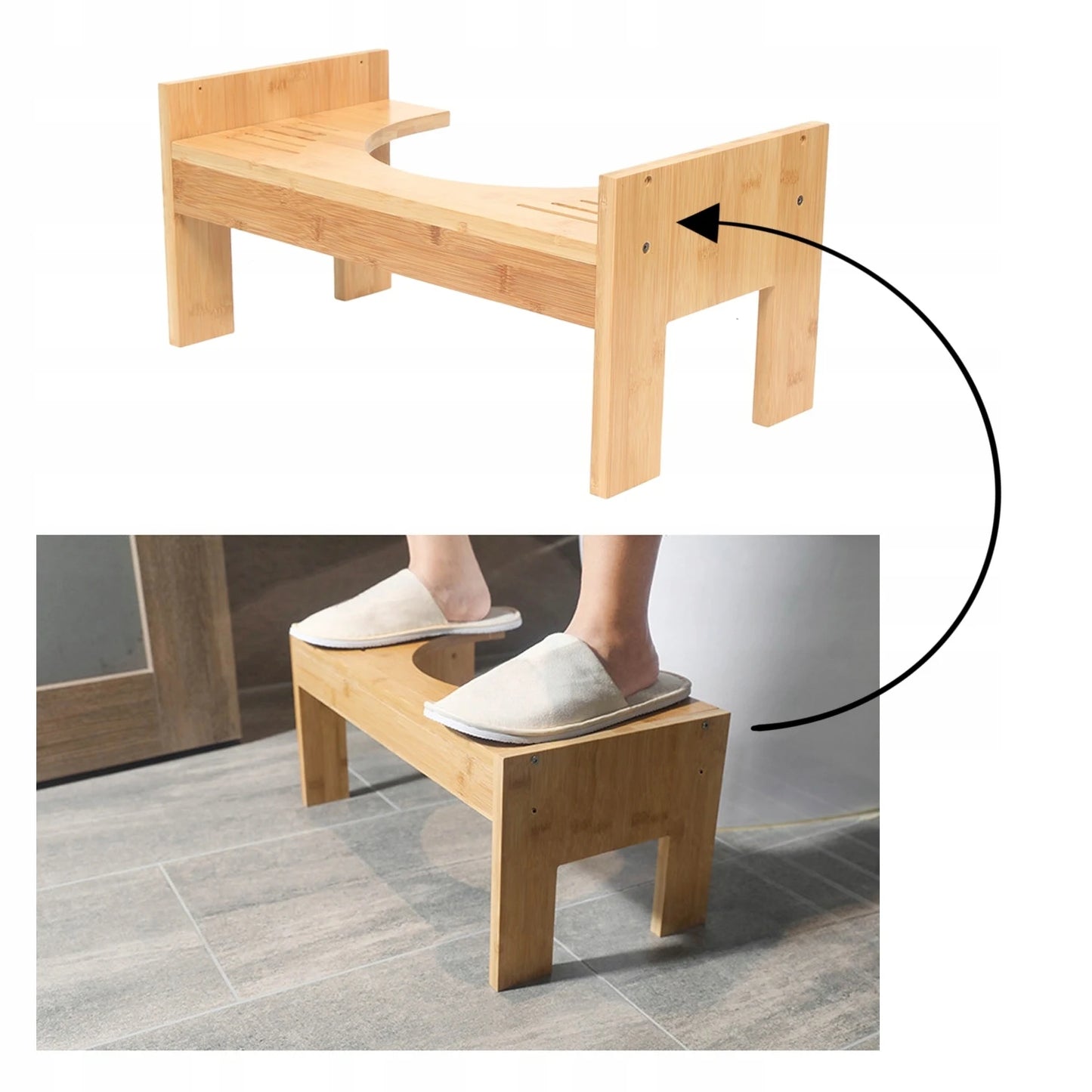 Shandong Bamboo Adjustable Toilet Stool For Adults And Kids