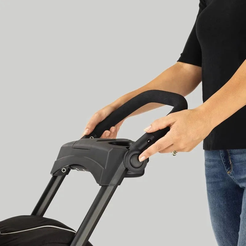 New KeyFit Caddy Frame Stroller Accepts All Infant Car Seats Adjustable Handle Parent Tray Black