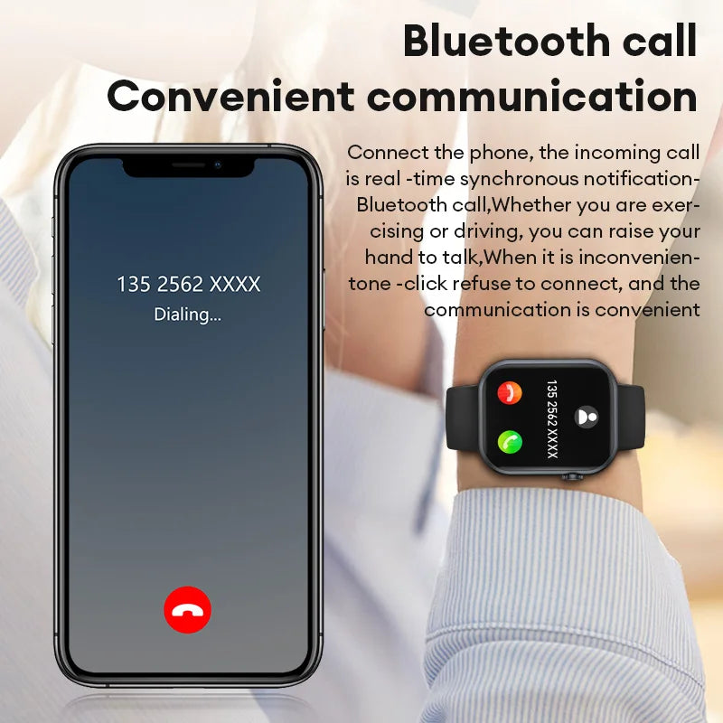 Aolon Smart Watch For Men Fitness Tracker Bluetooth Calling Message Alerts Waterproof Health Monitoring Android iOS