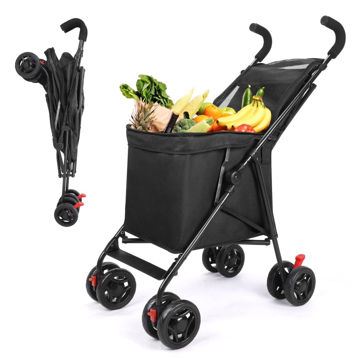 Multifunctional Folding Portable Cart Durable Lightweight Market Trolley Pet Stroller for Picnic