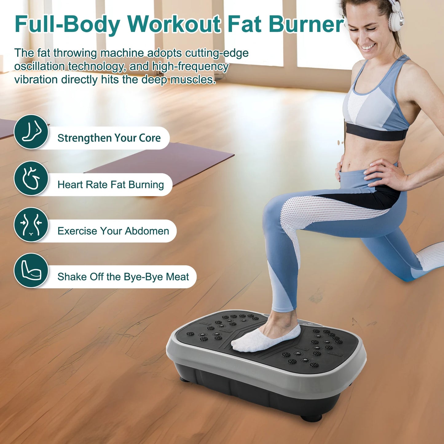 H Vibration Plate Exercise Machine for Whole Body Fat Burn