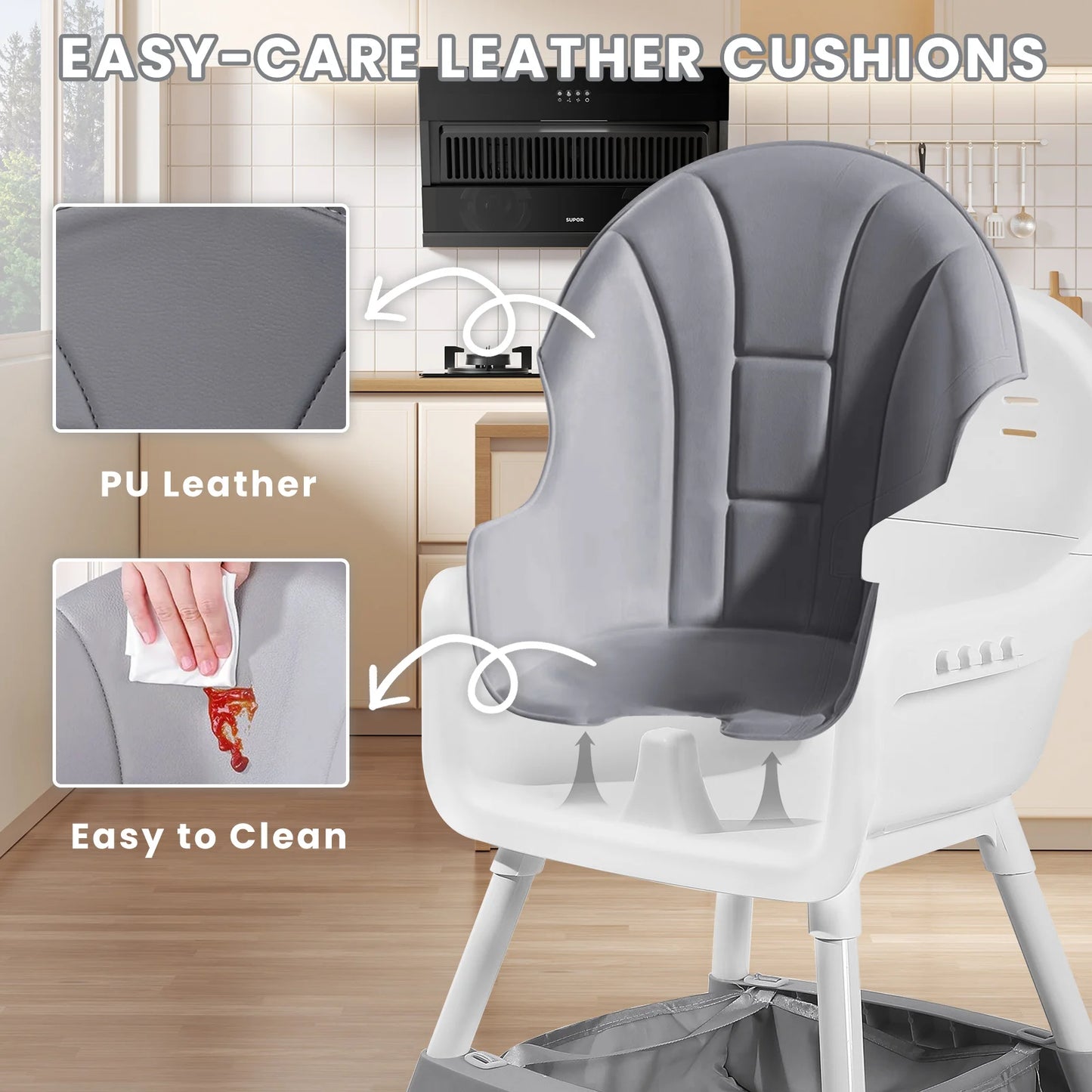 Ubravoo Baby High Chair Eat And Play Convertible Tray Chair