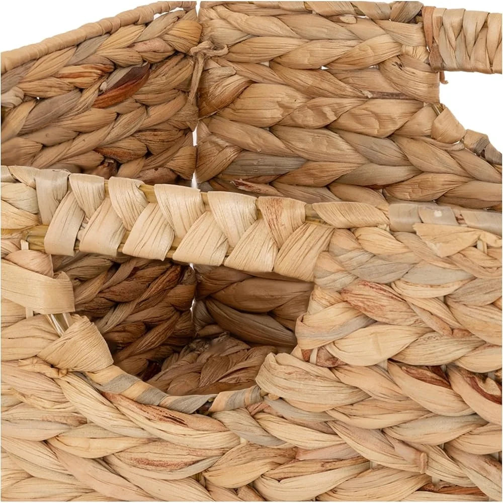 Premium Handwoven Portable Laundry Basket 2 Pack Handles