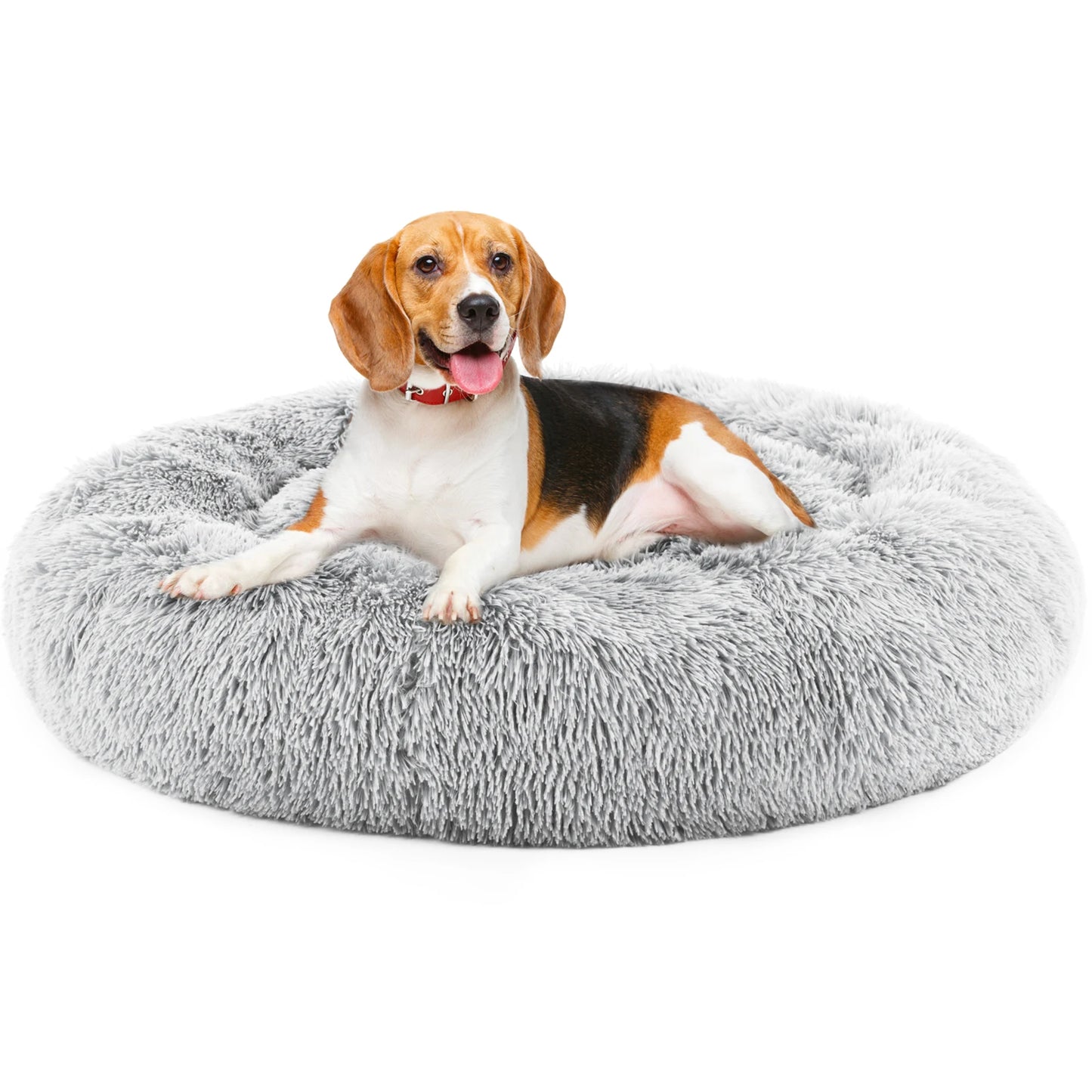 JHK Calming Round Plush Dog Bed For Large Dogs Washable