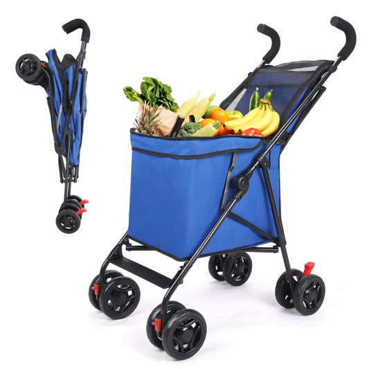Multifunctional Folding Portable Cart Durable Lightweight Market Trolley Pet Stroller for Picnic