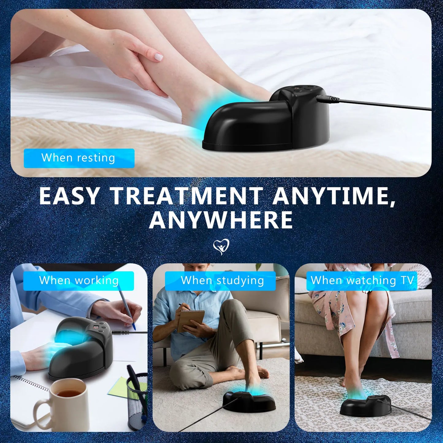 Nail Fungus Cleaning Laser Device with Time Display 470nm Blue Light and 910nm Red Light for Damaged Discolored Thick Fingernails and Foot Care