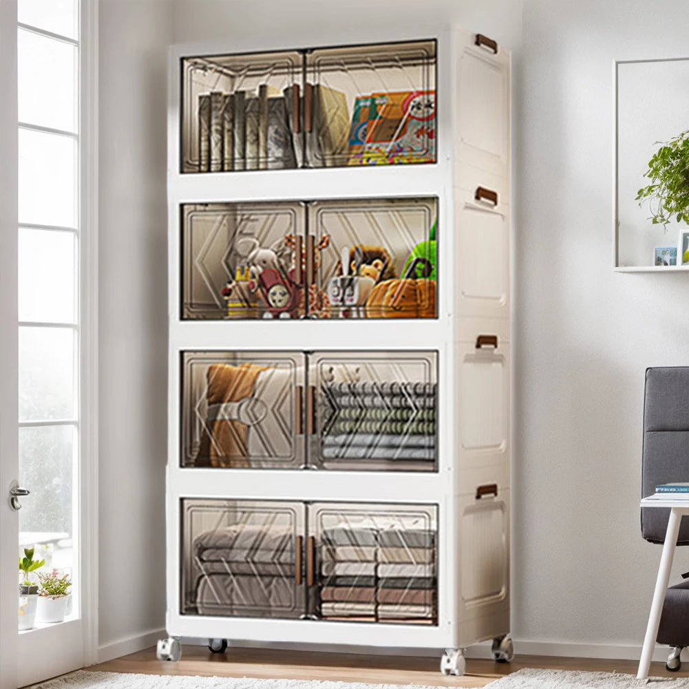 Collapsible Storage Bins Stackable With Lids And Wheels