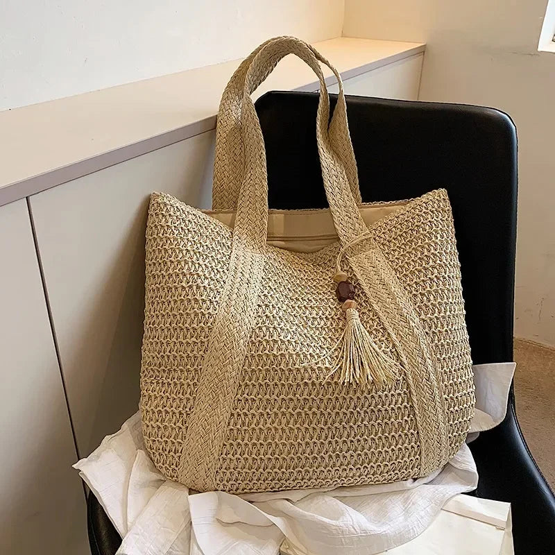 SMHXIANGQIANJINCN Straw Woven Handbag for Women Shoulder Tote