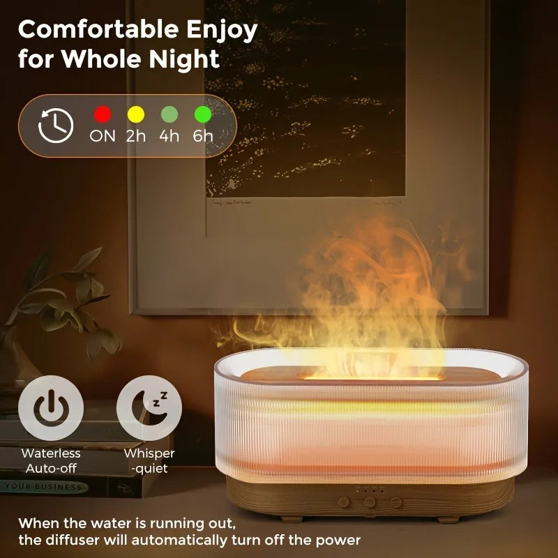 Sejoy 300ml Humidifier for Office and Home Flame Aromatherapy Ultrasonic Essential Oil Diffuser