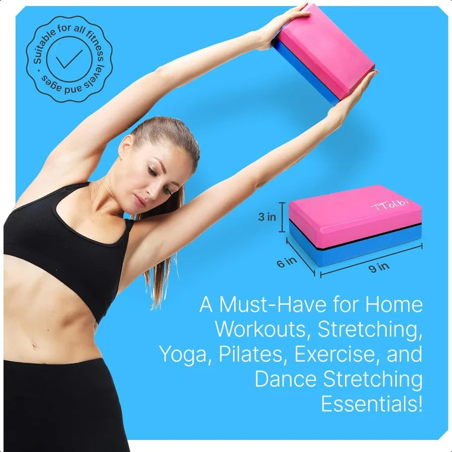 Hign-concerned Yoga Blocks 2 Pack With Dance Stretch Band Guide