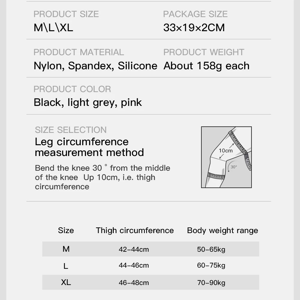 Fezrgea Knee Support Sleeve Anti Slip Silicone Braces Pain