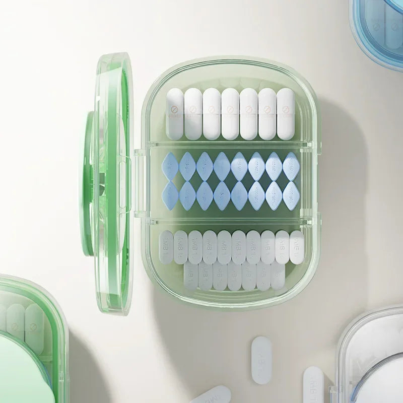 Hign-concerned Seven-Day Pill Organizer with Large Capacity Portable Case