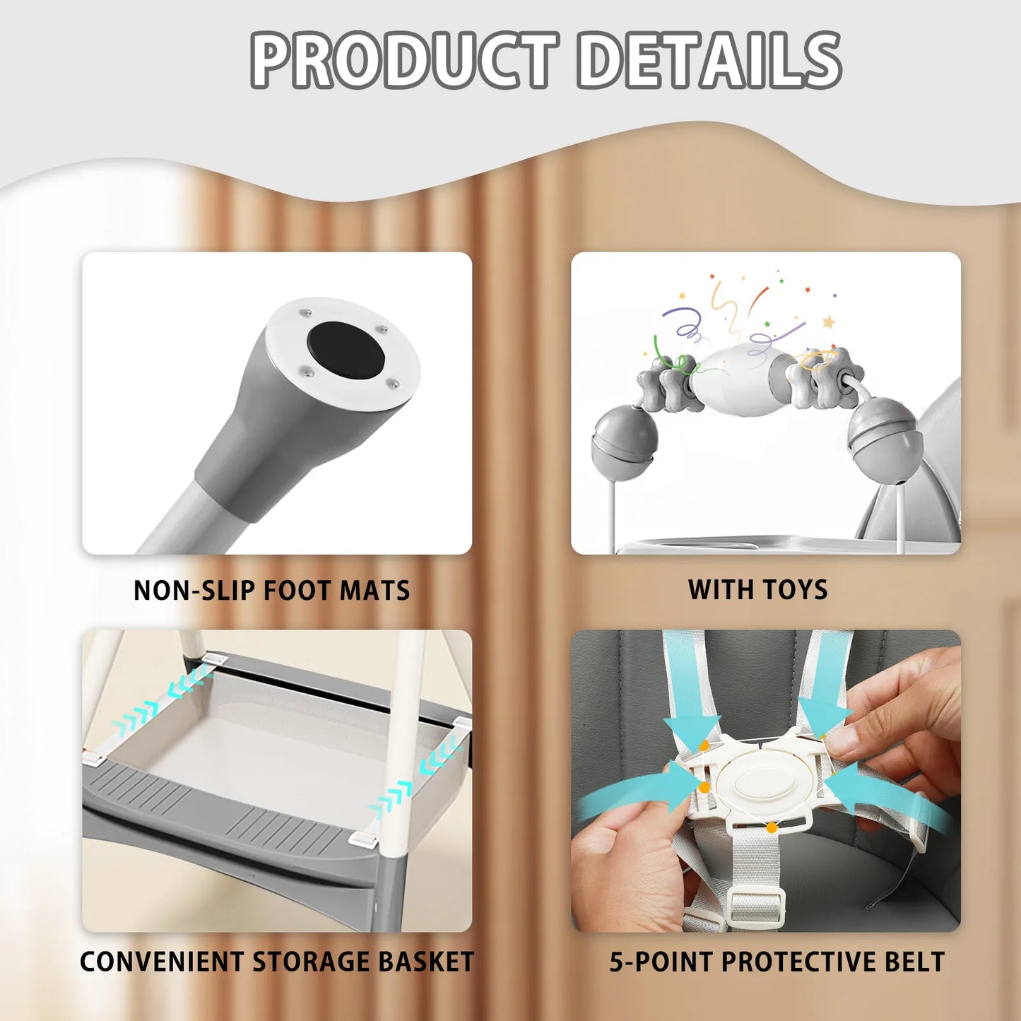 Ubravoo Baby High Chair Eat And Play Convertible Tray Chair