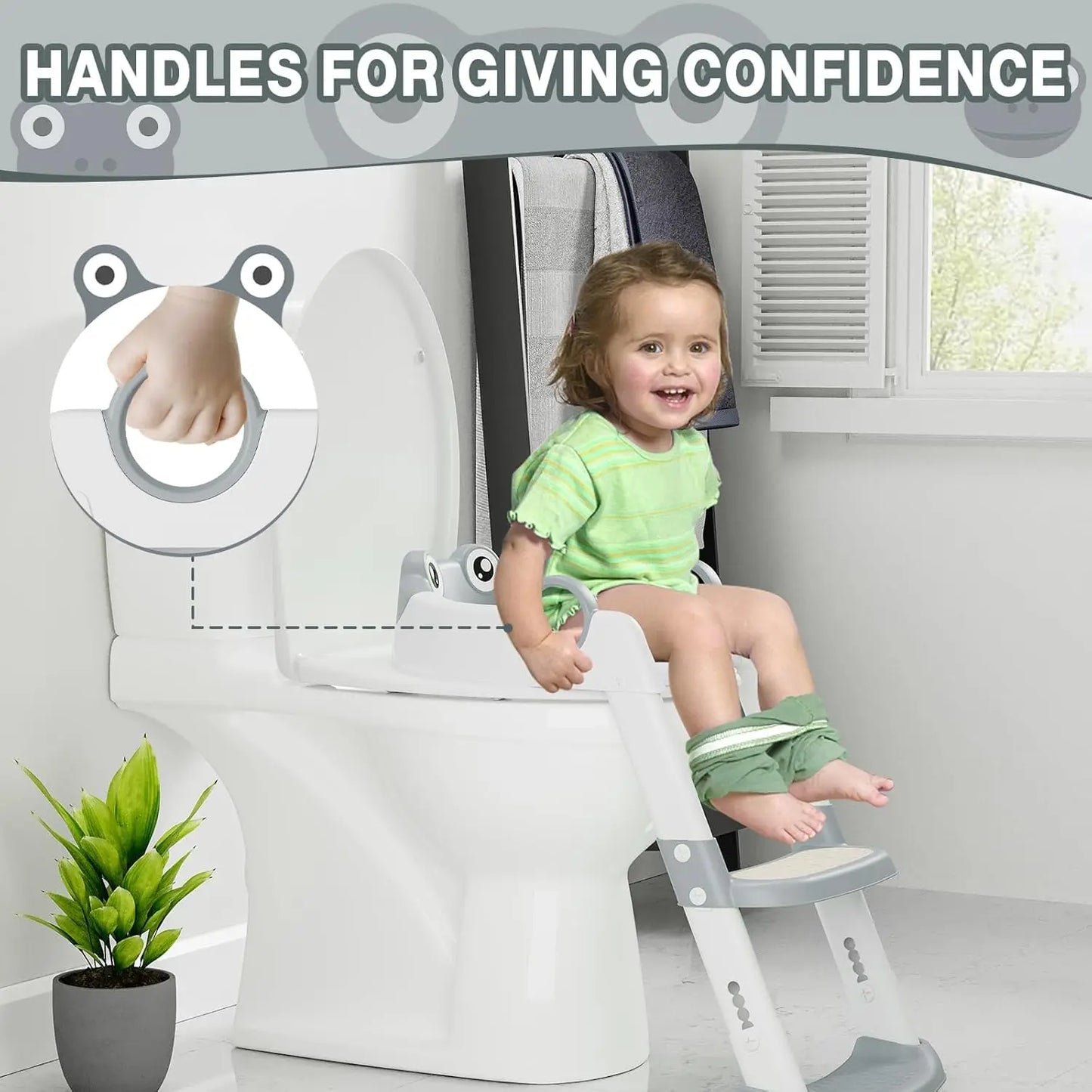 HiMISSG Potty Training Seat With Adjustable Height Foldable Ergonomic AntislipPad