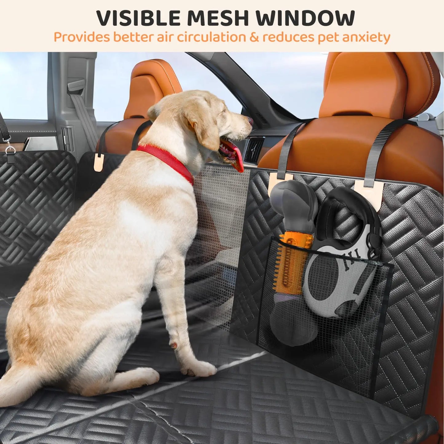 Car Rear Seat Dog Cover Extender 400 Pound 600D Hammock
