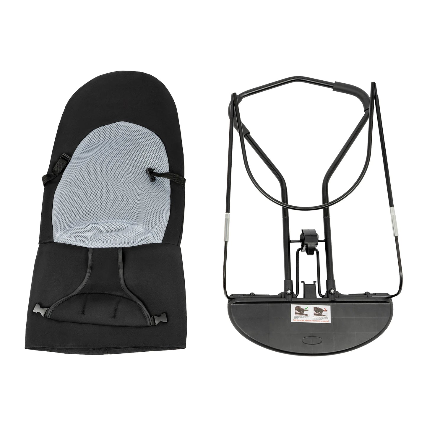 Pet Rocking Chair Stainless Steel Bracket Height Adjustable Foldable Portable Puppy Rocker Bed with Anti Slip Pads for Home