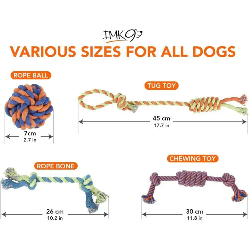 Bell Knot Dog Chew Rope Toy For Small And Medium Dogs