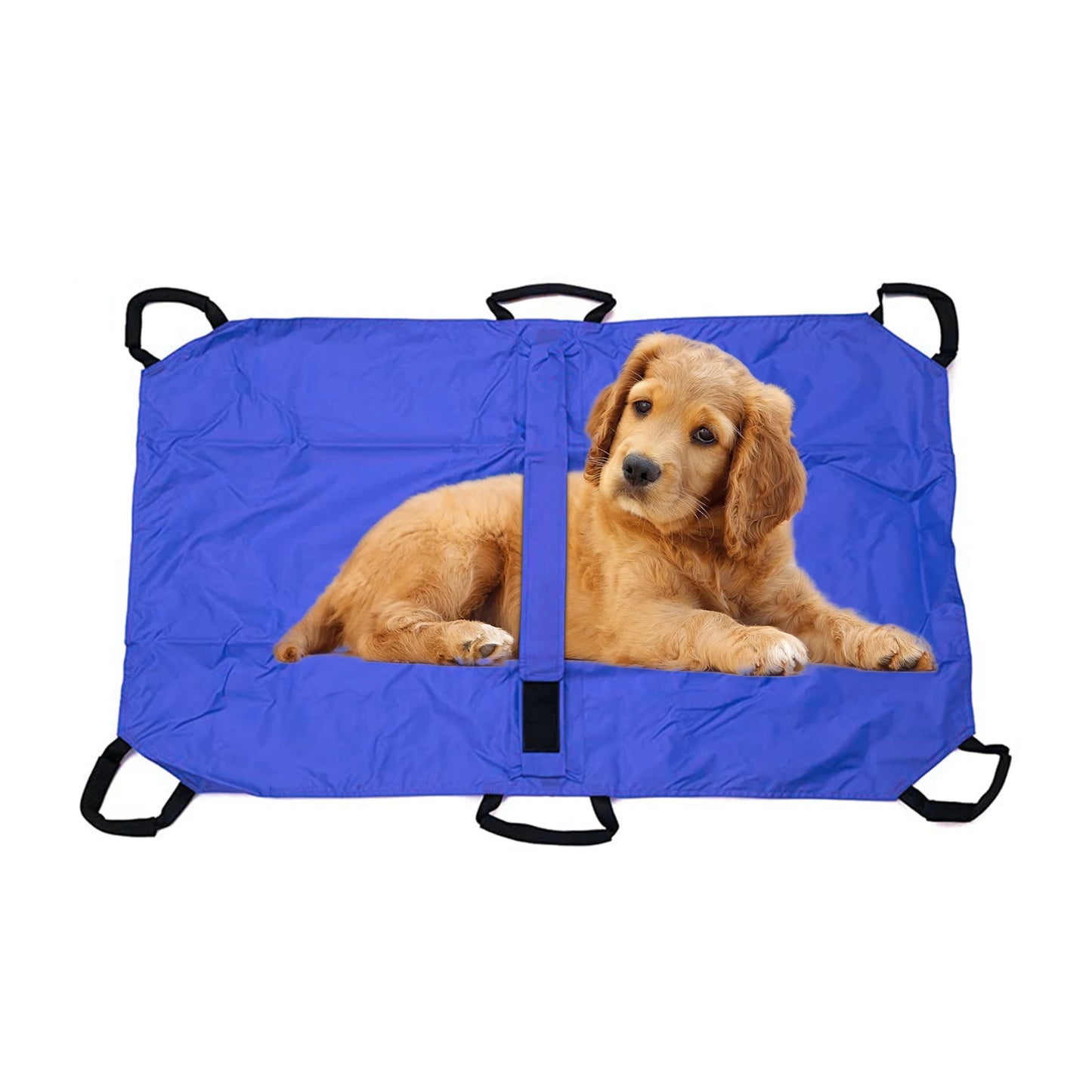 Pet Transport Stretcher Foldable Emergency Animal Carrier Anti Bite Nylon with 6 Handles 132 lb Capacity for Dogs and Large Breeds