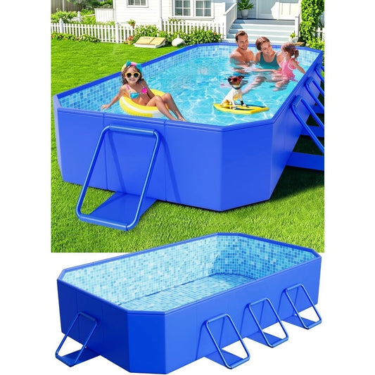 New Foldable Large Non Inflatable Swimming Pool Oversized Thickened Portable Folding Kids Pool for Backyard 6 Feet by 66 Inches by 20 Inches