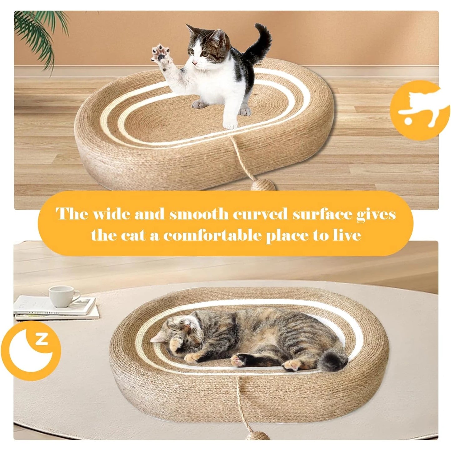 Guangdong Cat Scratching Bed 3 in 1 Oval Sisal Sofa