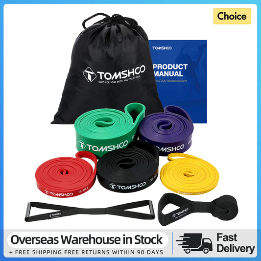 5 Pack Pull Up Assist Bands Set Resistance Loop Bands Powerlifting Exercise Stretch Bands with Door Anchor and Handles
