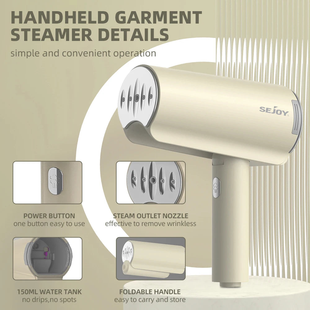Sejoy Portable Garment Steamer Handheld Fast Heat 1000W