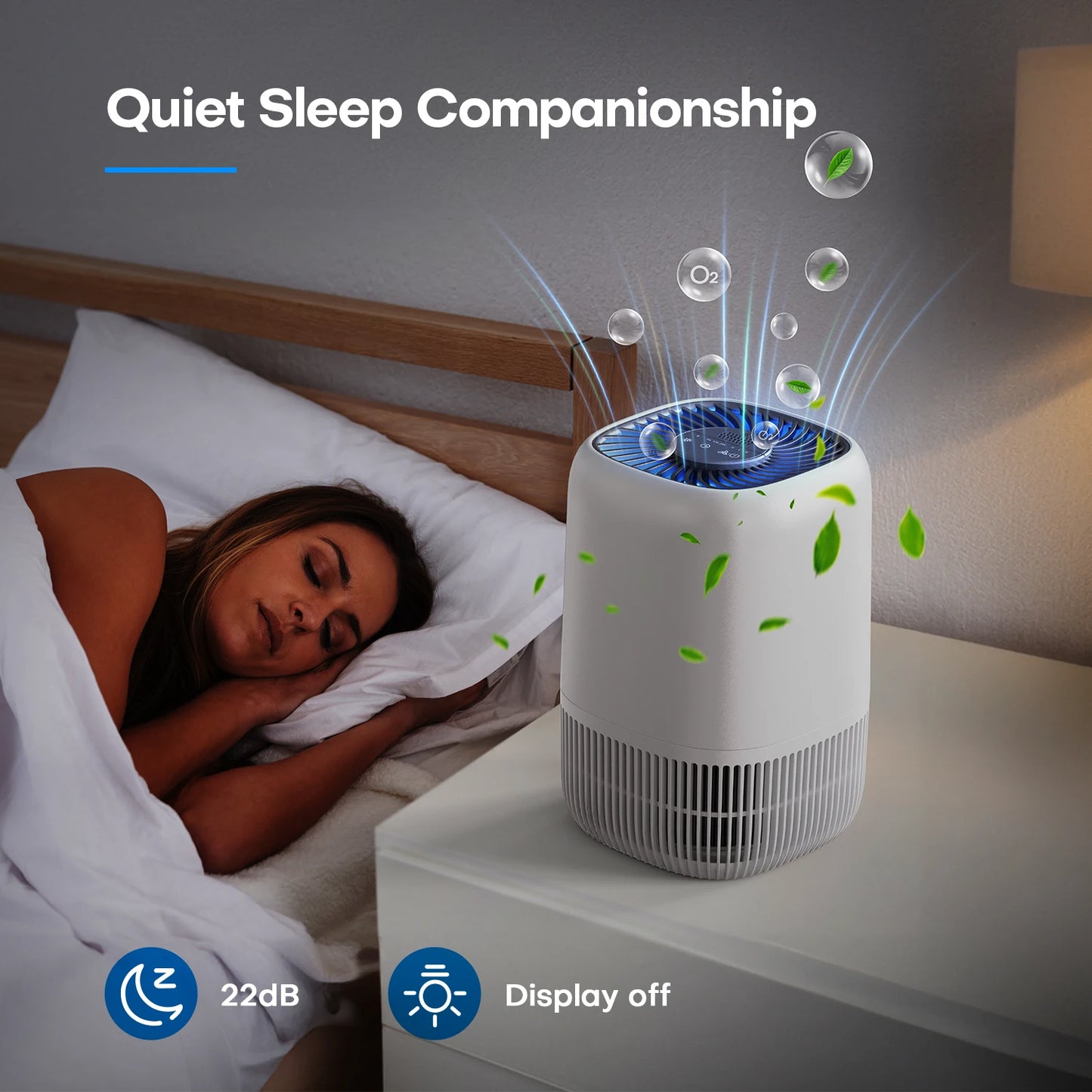 Air Purifiers for Bedroom Home HEPA Filter Cleaner with Fragrance Sponge Smoke Allergies Pollen Pet Timer